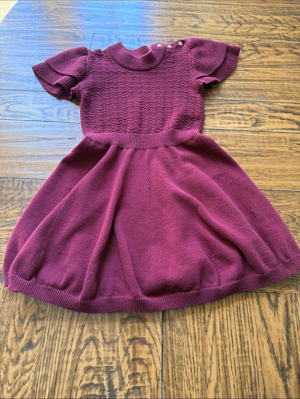Girls Hope & Henry Burgundy Knit Fit-and-Flare Dress